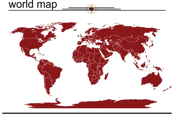Kırmızı Dünya Haritası — Stok fotoğraf