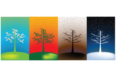Abstract concept of year's seasons clipart