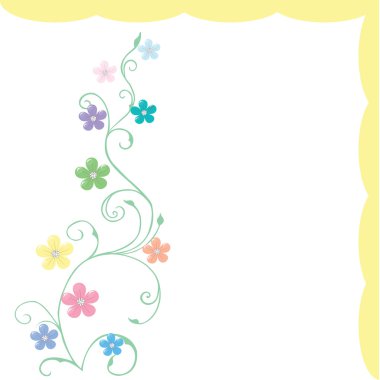 Spring greeting card with delicate flowe