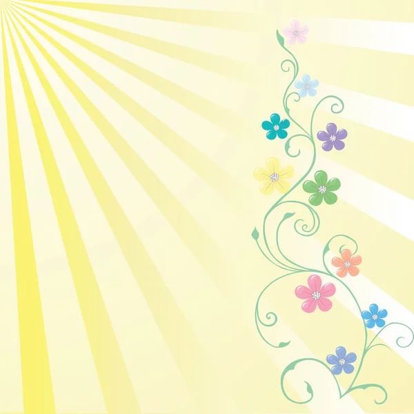Tarjeta de felicitación de primavera con flores en pas —  Fotos de Stock