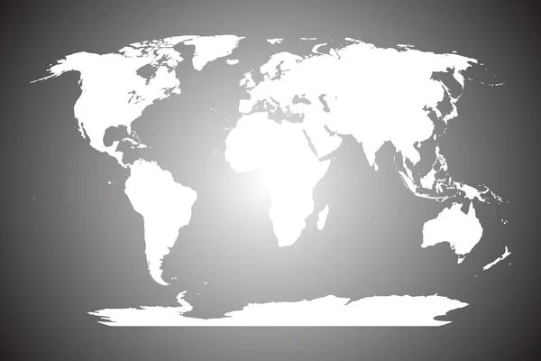 Mapa del mundo blanco sobre fondo gris —  Fotos de Stock