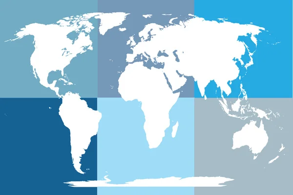 Mapa del mundo en tonos azules, mosaico — Foto de Stock