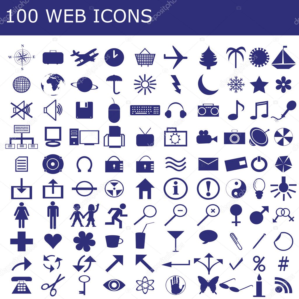 100 icons for web applications Stock Photo by ©hibrida13 2852168