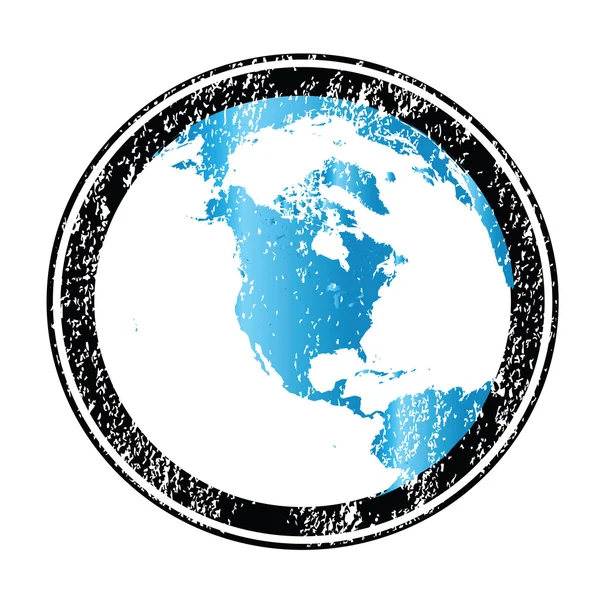 Stempel met earth globe — Stockfoto