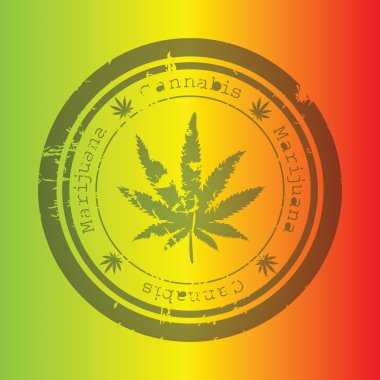 Marijuana stamp, rastafarian background clipart
