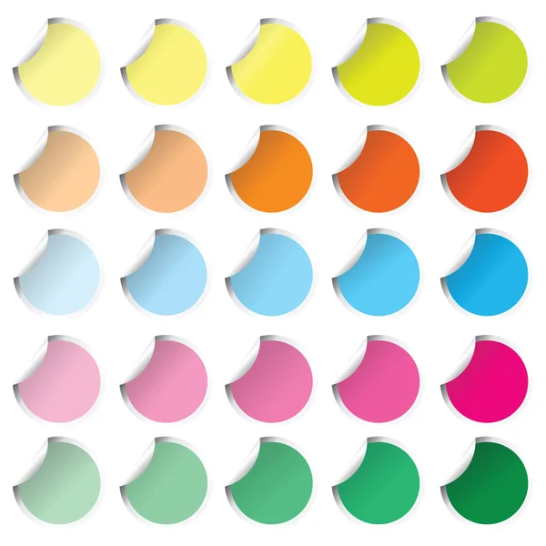 Колекція кольорових круглих наклейок — стокове фото