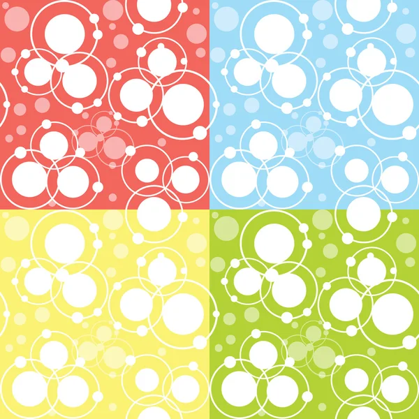 Vier patronen met cirkels en stippen — Stockfoto