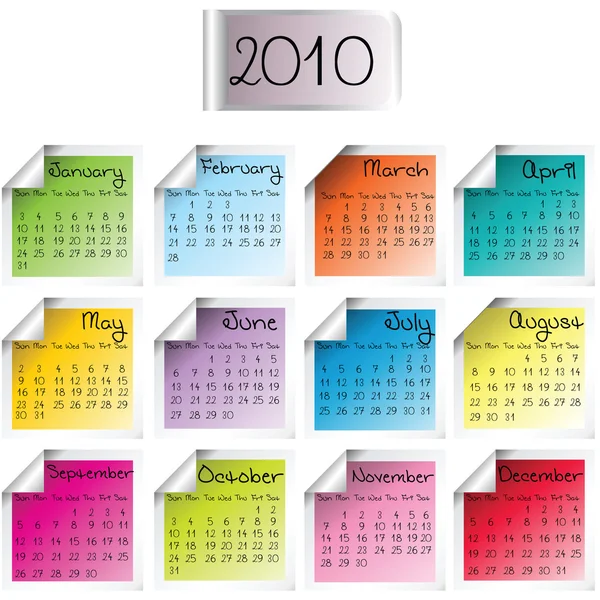 Calendar for 2010 — Stock Photo, Image