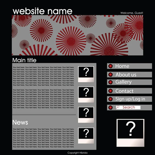 stock image Website with red and black