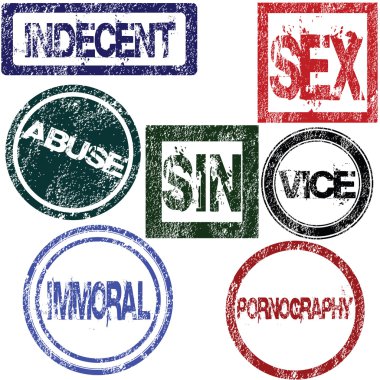 Stamps with sexual influence clipart