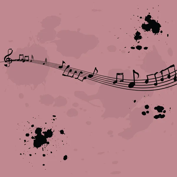 Różowy tło z elementami muzyki — Zdjęcie stockowe