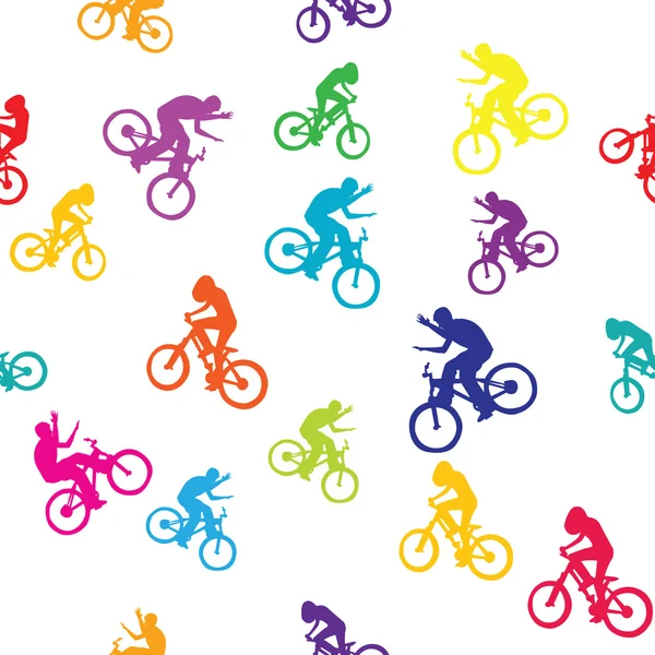 Έγχρωμο μοτίβο με ποδηλάτες — Φωτογραφία Αρχείου