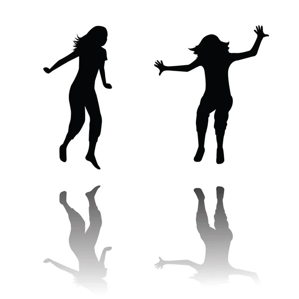 Happy girls jumping — Stock Photo, Image