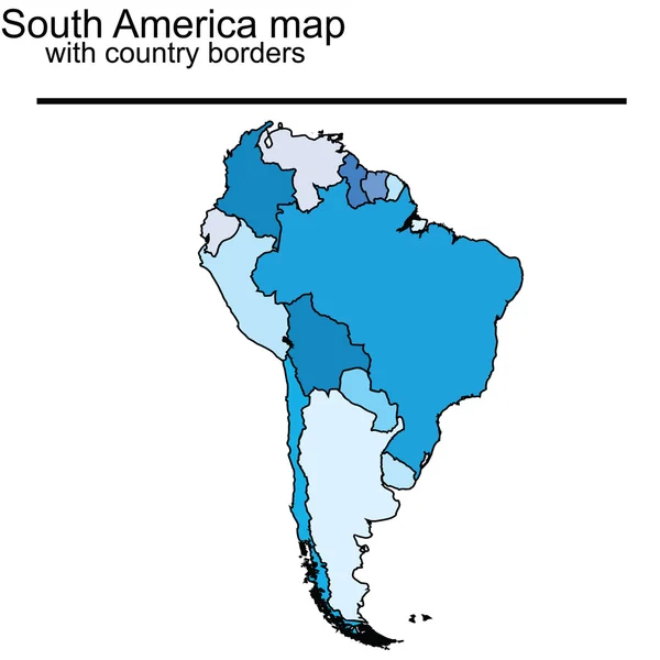 South America map with country borders — Stock Photo, Image