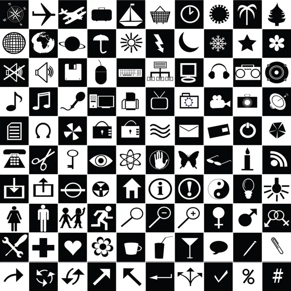Zwart-wit web iconen — Stockfoto