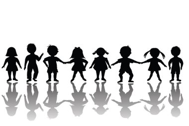 Group of happy children clipart