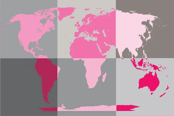 Rosafarbene Landkarte in Quadraten — Stockfoto