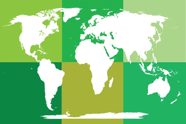 Carte du monde perplexe verte — Photo