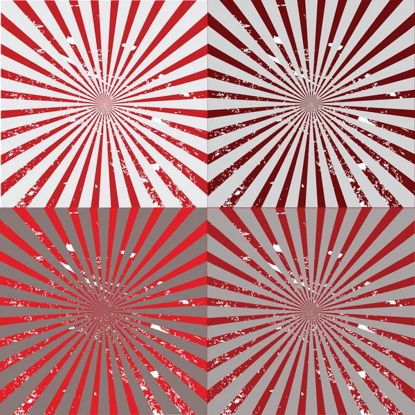 Set van rode en grijze sunbursts — Stockfoto