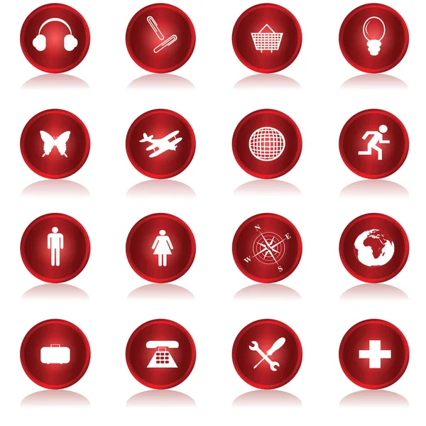 Piros web gombok gyűjteménye — Stock Fotó