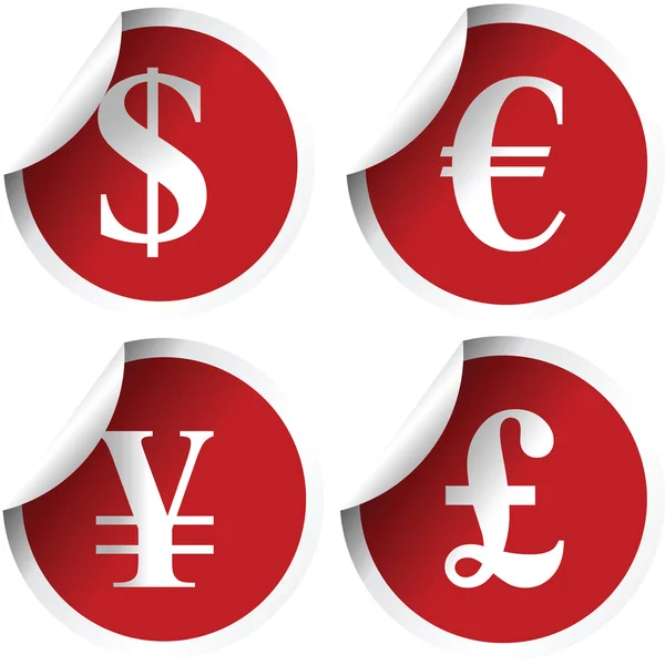 Etiquetas com símbolos de moeda — Fotografia de Stock