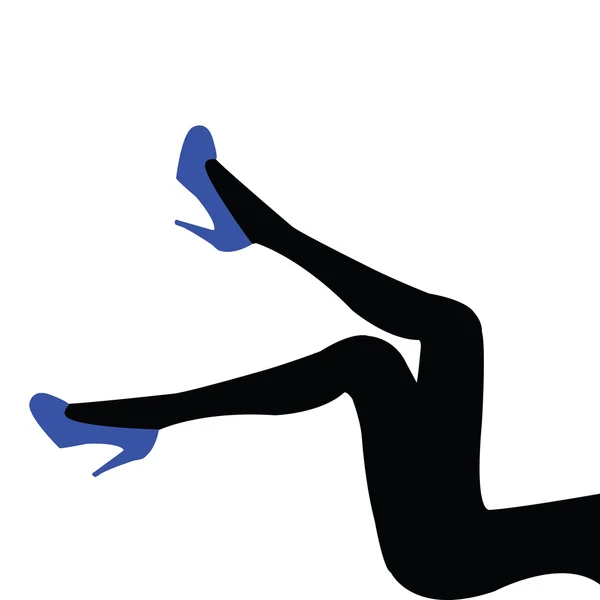 Sexy benen met blauwe schoenen — Stockfoto
