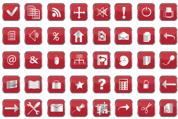 Coleção de botões vermelhos da web — Fotografia de Stock