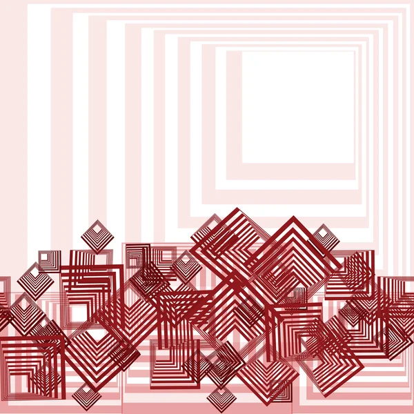 Retro-Muster mit roten Quadraten — Stockfoto
