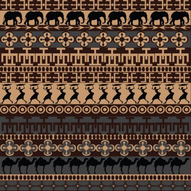 Texture with African ornaments clipart