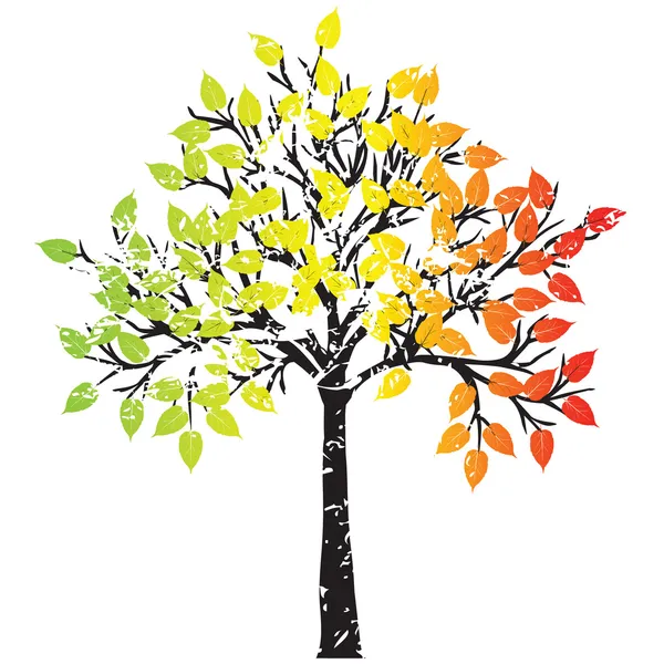Grunge δέντρο στο rasta χρώματα — Φωτογραφία Αρχείου