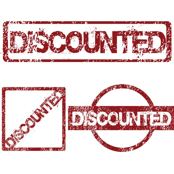 Rubber stamps with Discounted — Stock Photo, Image