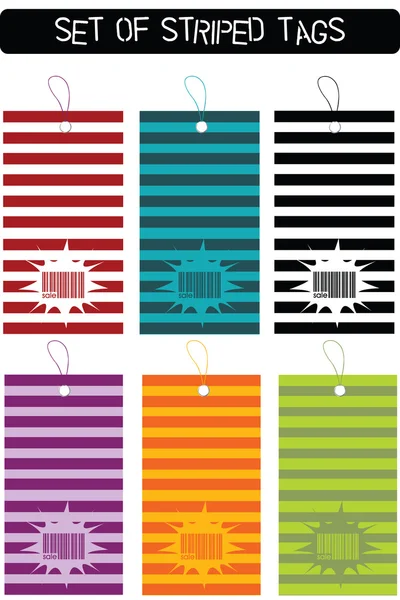 Set of striped tags — Stock Photo, Image