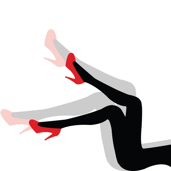Сексуальные женские ноги в красной обуви и тени — стоковое фото