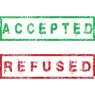 Accepted and Refused stamps clipart