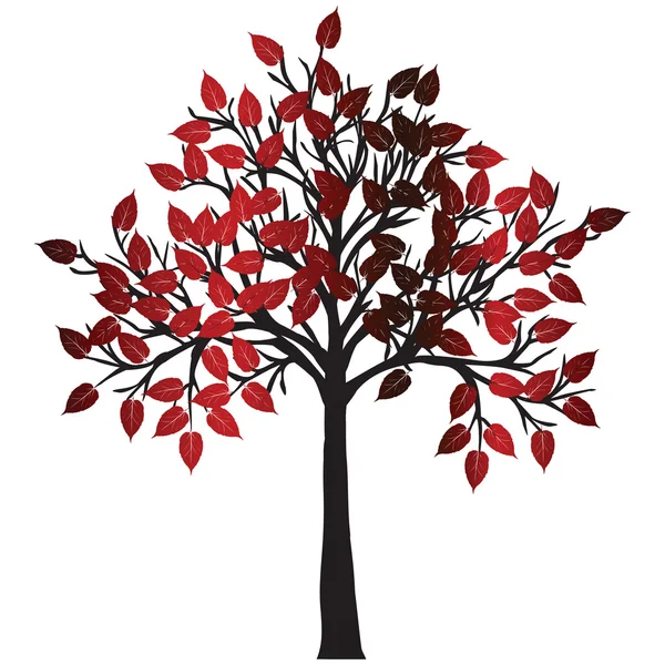 Árbol abstracto con hojas rojas —  Fotos de Stock