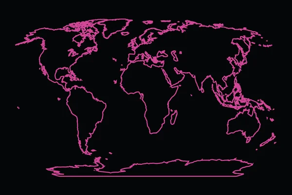 Mapa světa Neon — Stock fotografie