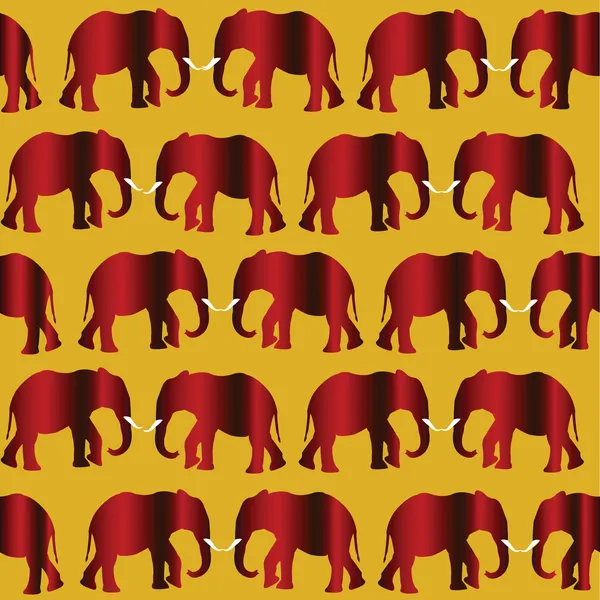 Pattern with abstract red elephants — Stock Photo, Image