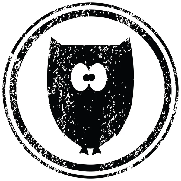Black stamp with owl — Stock Photo, Image
