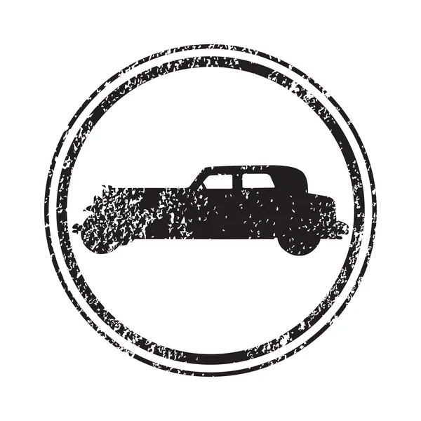 Grunge σφραγίδα με το παλιό αυτοκίνητο σιλουέτα — Φωτογραφία Αρχείου