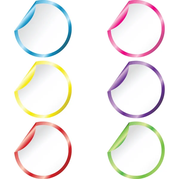Conjunto de seis adesivos coloridos — Fotografia de Stock