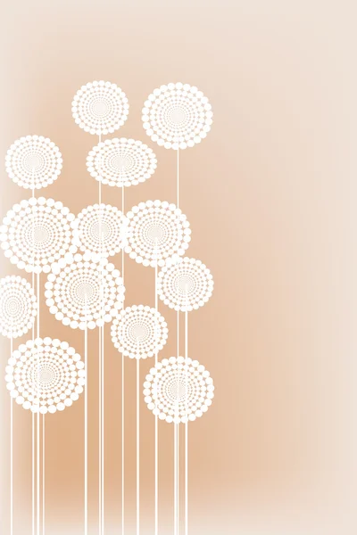 Grußkarte mit abstrakten weißen Blumen — Stockfoto