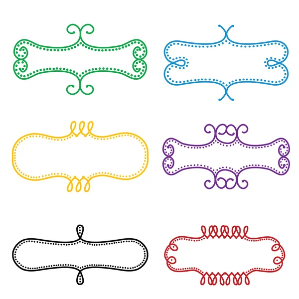 Set doodle gekleurde frames — Stockfoto