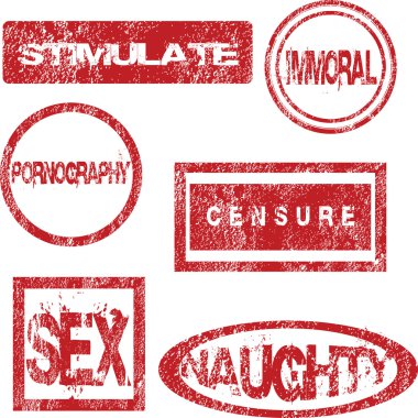 Red stamps with sexual meaning clipart