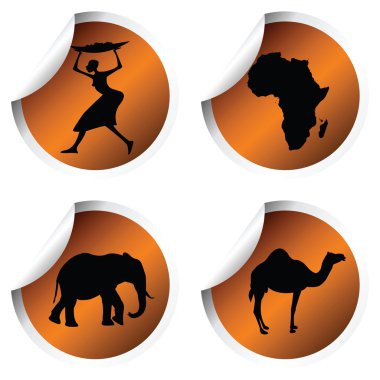 Stickers with African elements clipart