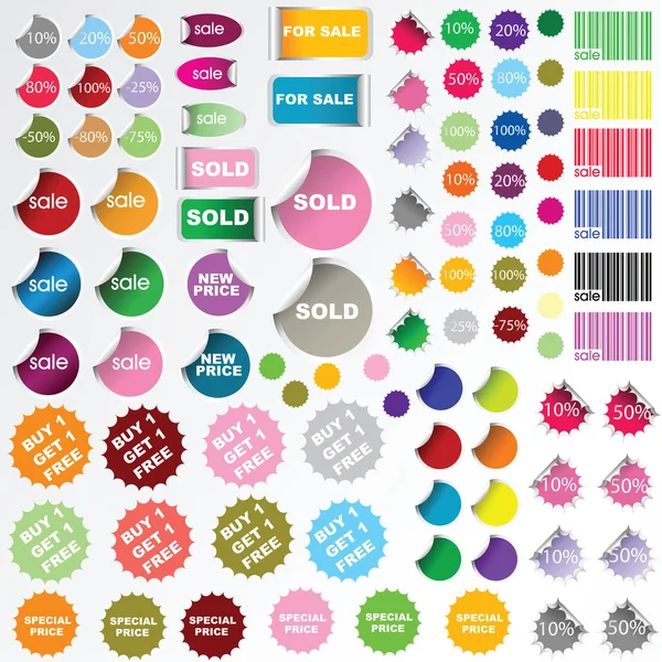 Set van verkoop stickers — Stockfoto