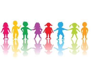 Group of colored children clipart