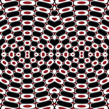 Abstract optical effect with black, white and red clipart