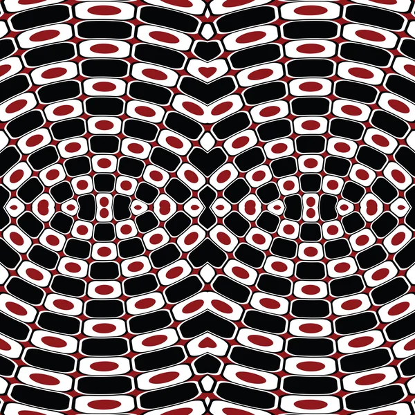 Effetto ottico astratto con nero, bianco e rosso — Foto Stock