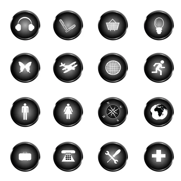 Black web buttons — Stock Photo, Image