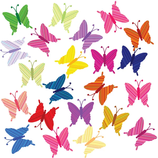 Randig färgade fjärilar — Stockfoto